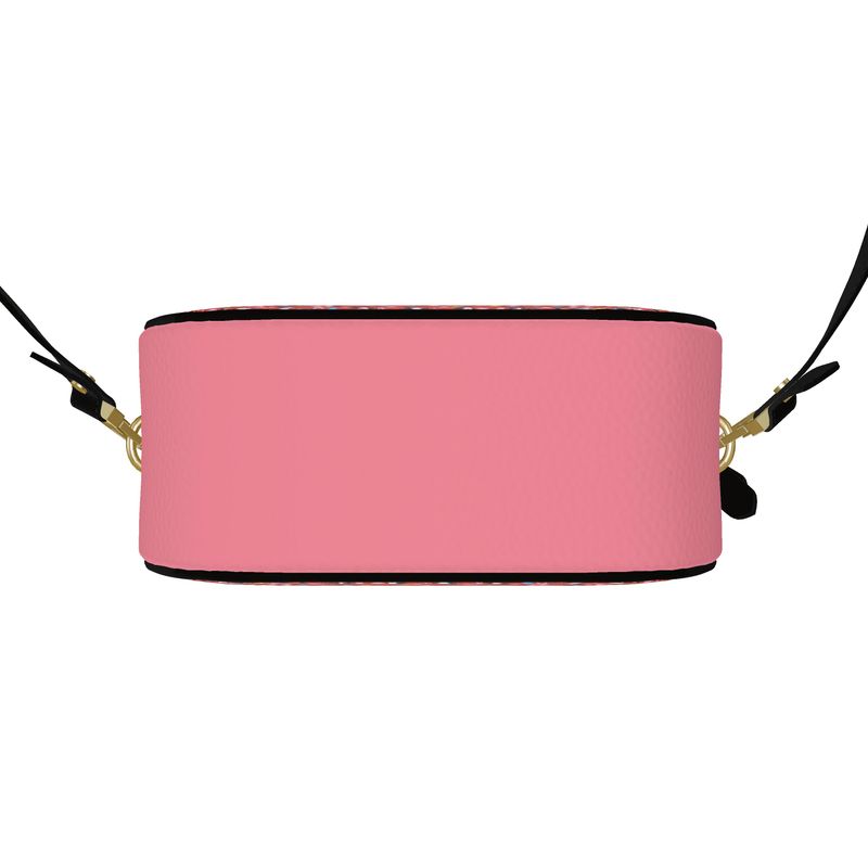 Cercle Complet — Sac Boîte Rosé Poudré - LimitedTimez® Paris — Capsule d’art Round Box Bag Contrado Bandoulière en cuir amovible