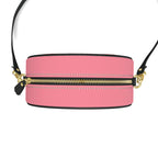 Cercle Complet — Sac Boîte Rosé Poudré - LimitedTimez® Paris — Capsule d’art Round Box Bag Contrado Bandoulière en cuir amovible