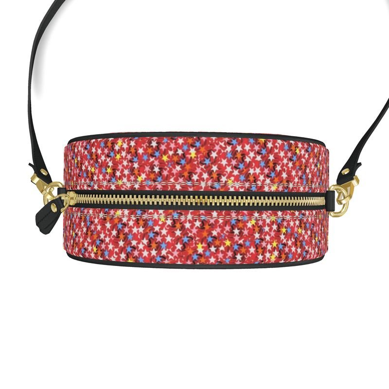 Cercle d’Émotion — Sac Rond d’Art - LimitedTimez® Paris — Capsule d’art Round Box Bag Contrado Bandoulière en cuir amovible