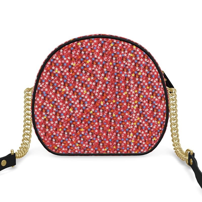 Cercle d’Émotion — Sac Rond d’Art - LimitedTimez® Paris — Capsule d’art Round Box Bag Contrado Bandoulière en cuir amovible
