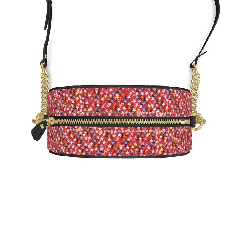 Cercle d’Émotion — Sac Rond d’Art - LimitedTimez® Paris — Capsule d’art Round Box Bag Contrado Bandoulière en cuir amovible