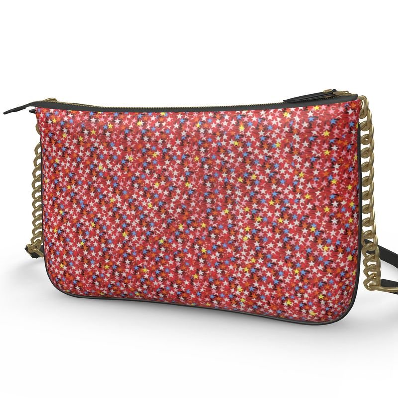 Double Cœur — Guidé par l’Art - LimitedTimez® Paris — Capsule d’art Pochette Double Zip Bag Contrado Bandoulière en cuir amovible
