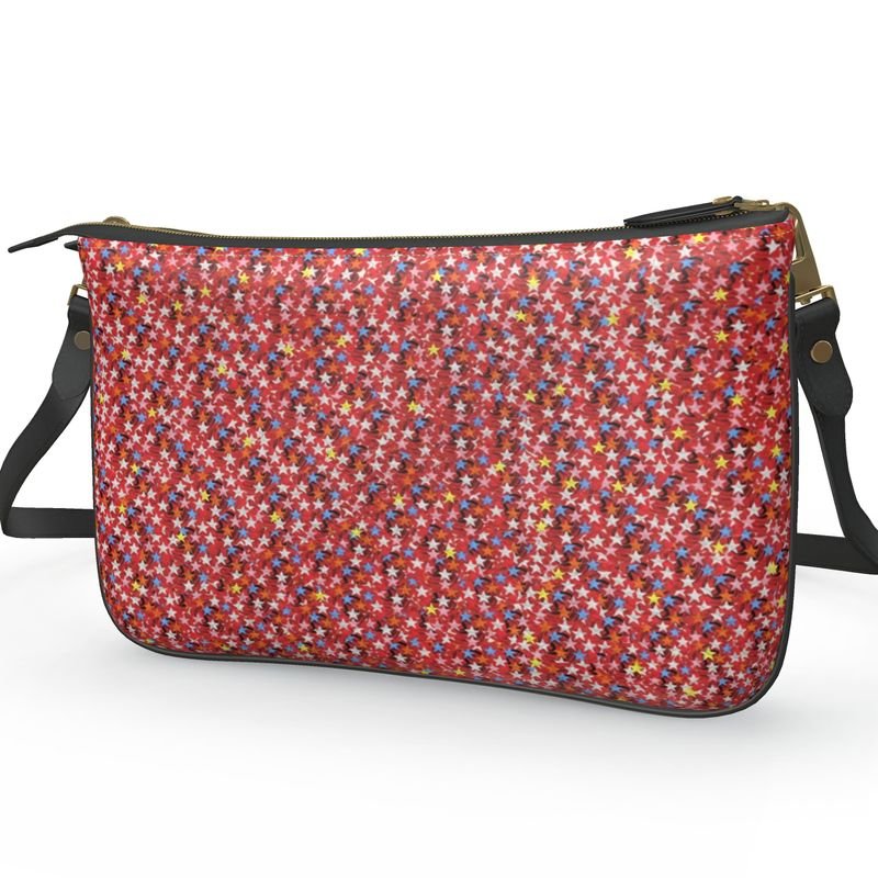 Double Cœur — Guidé par l’Art - LimitedTimez® Paris — Capsule d’art Pochette Double Zip Bag Contrado Bandoulière en cuir amovible