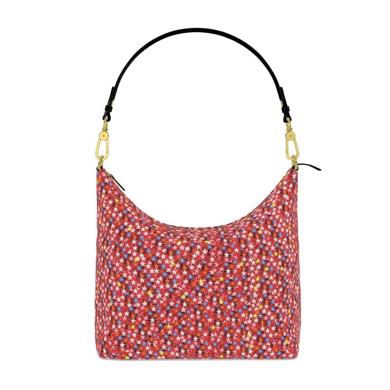 Sac d’Art — Roses sous les étoiles - LimitedTimez® Paris — Capsule d’art Square Hobo Bag Contrado Bubble Nappa Leather